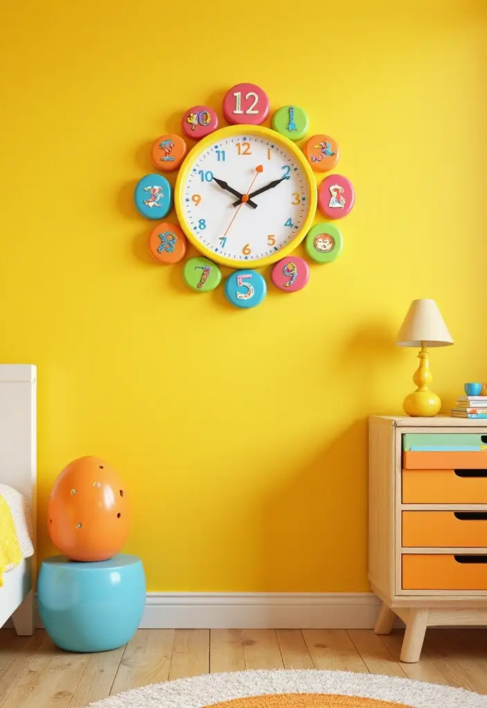 30 Yellow Kids Bedroom Ideas That Bring Energy and Warmth 26 30 Yellow Kids Bedroom Ideas That Bring Energy and Warmth 26. Cheerful Yellow Wall Clocks