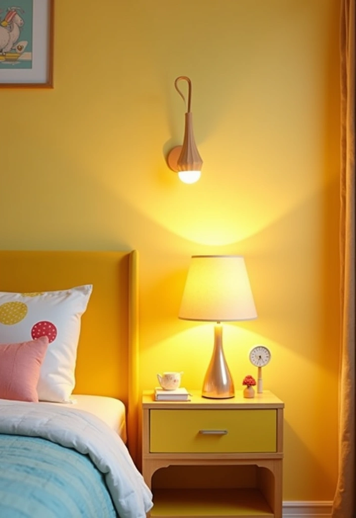 30 Yellow Kids Bedroom Ideas That Bring Energy and Warmth 6 30 Yellow Kids Bedroom Ideas That Bring Energy and Warmth 6. Adjustable Lighting