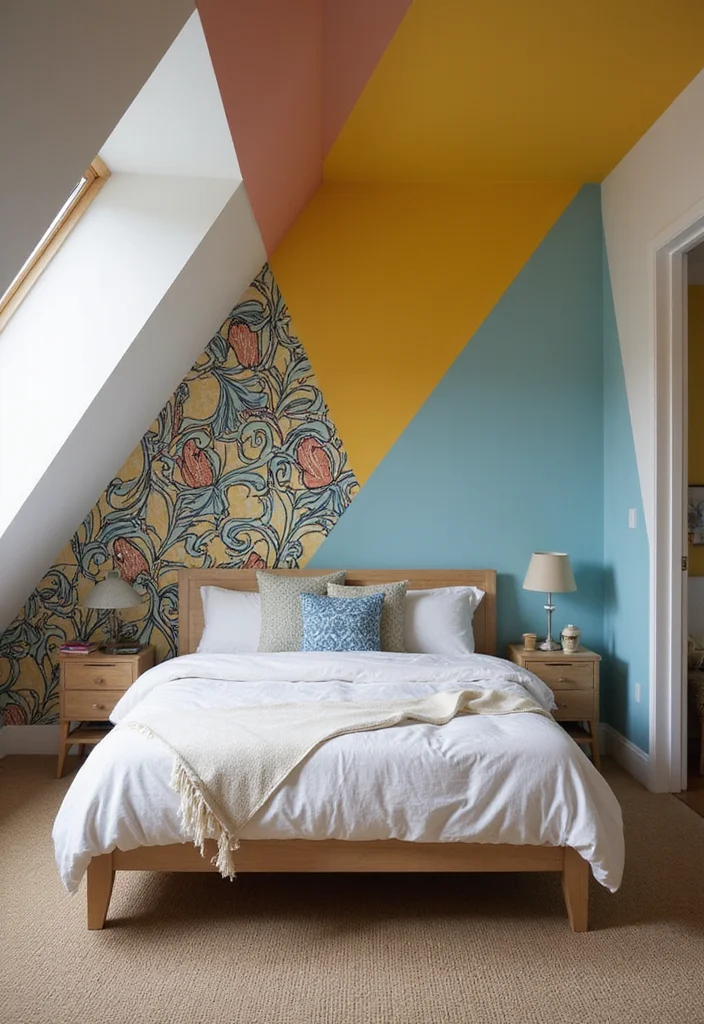12 Attic Bedroom Ideas for Cozy Sloped Creative Spaces 100 12 Attic Bedroom Ideas for Cozy Sloped Creative Spaces 10. Colorful Accent Walls