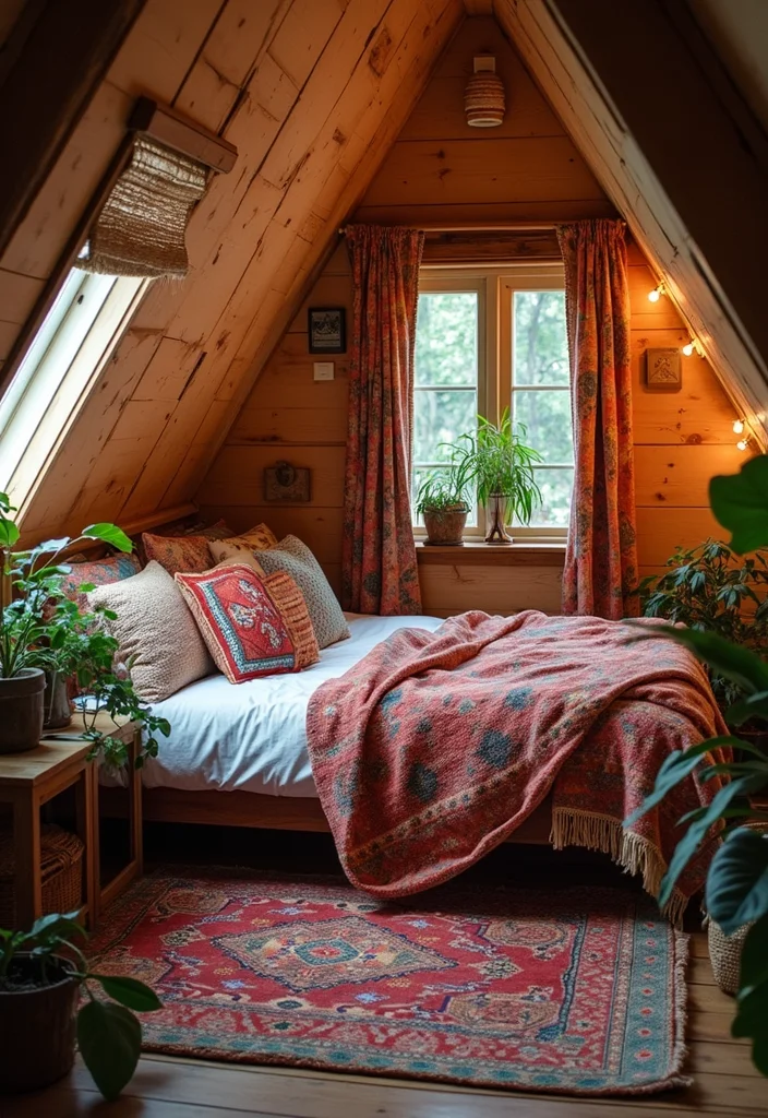12 Attic Bedroom Ideas for Cozy Sloped Creative Spaces 34 12 Attic Bedroom Ideas for Cozy Sloped Creative Spaces 4. Go for a Bohemian Vibe