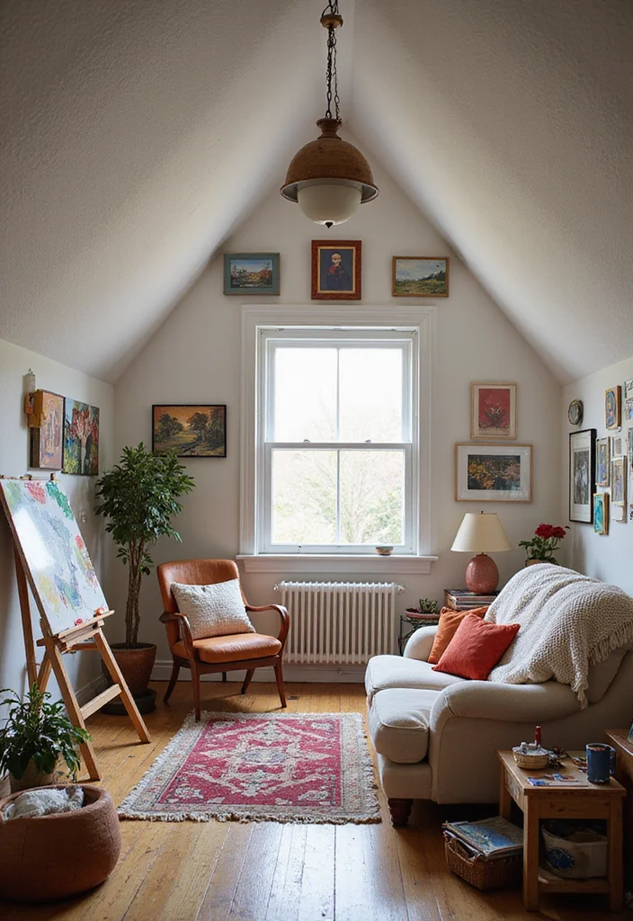 12 Attic Bedroom Ideas for Cozy Sloped Creative Spaces 45 12 Attic Bedroom Ideas for Cozy Sloped Creative Spaces 5. Create an Artistic Retreat