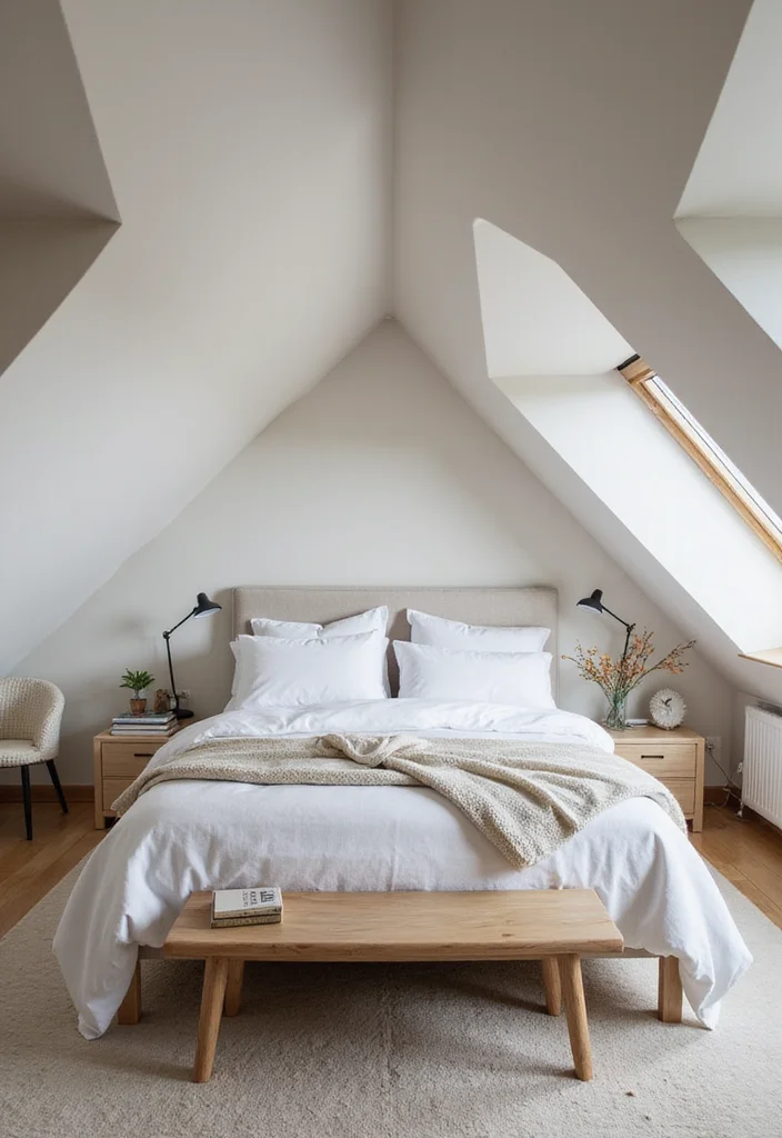 12 Attic Bedroom Ideas for Cozy Sloped Creative Spaces 67 12 Attic Bedroom Ideas for Cozy Sloped Creative Spaces 7. Modern Minimalism