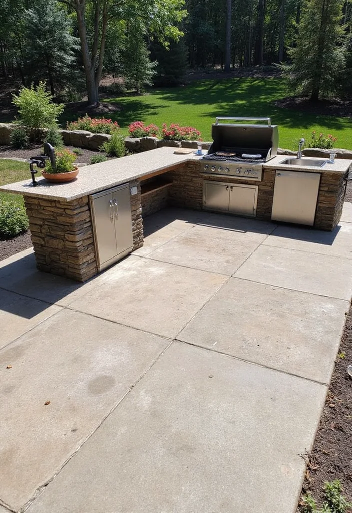12 Backyard Stamped Concrete Patio Ideas for Durable Modern Style 89 12 Backyard Stamped Concrete Patio Ideas for Durable Modern Style 9. Outdoor Kitchen Spaces