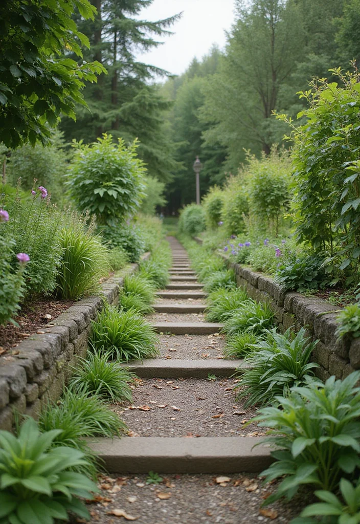 12 Backyard With Hill Ideas for Smart Terraced Practical Use 111 12 Backyard With Hill Ideas for Smart Terraced Practical Use 11. Nature Pathways with Edible Plants