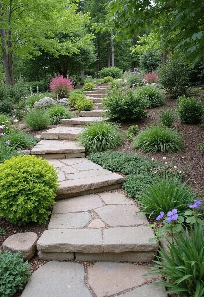 12 Backyard With Hill Ideas for Smart Terraced Practical Use 34 12 Backyard With Hill Ideas for Smart Terraced Practical Use 4. Beautiful Stone Pathways