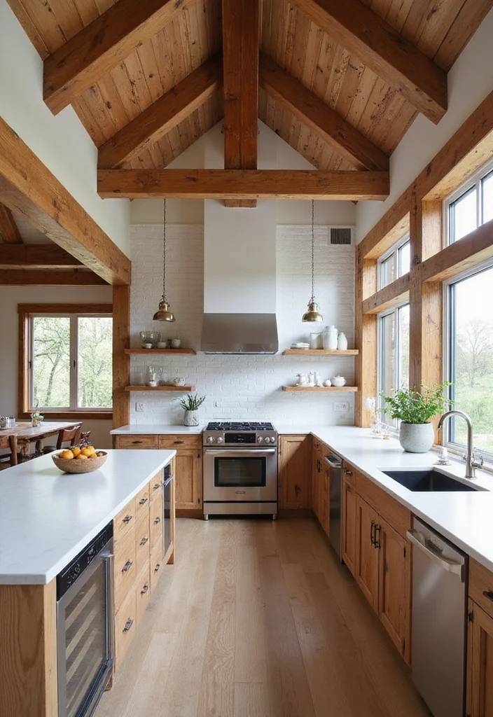 12 Barndominium Kitchen Ideas for Rustic Modern Open Layouts 1 12 Barndominium Kitchen Ideas for Rustic Modern Open Layouts 1. Timber Beams Reclaimed Wood Accents