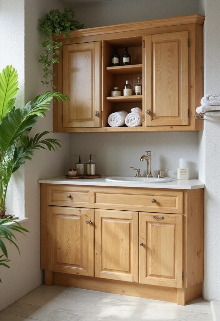 12 Bathroom Cabinet Ideas for Practical Organized Everyday Use 23 12 Bathroom Cabinet Ideas for Practical Organized Everyday Use 3. Natural Bamboo Cabinets