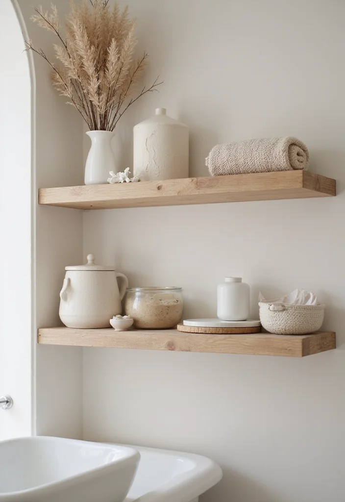 12 Bathroom Shelves Decor Ideas for Simple Stylish Displays 100 12 Bathroom Shelves Decor Ideas for Simple Stylish Displays 10. Neutral Tones and Textures