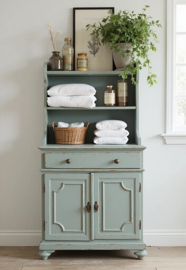 12 Bathroom Shelves Decor Ideas for Simple Stylish Displays 111 12 Bathroom Shelves Decor Ideas for Simple Stylish Displays 11. Repurposed Furniture as Shelving