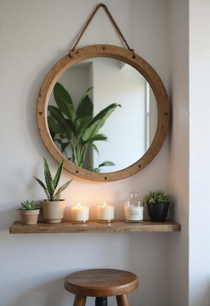 12 Bathroom Shelves Decor Ideas for Simple Stylish Displays 67 12 Bathroom Shelves Decor Ideas for Simple Stylish Displays 7. Rustic Mirrors as Decor