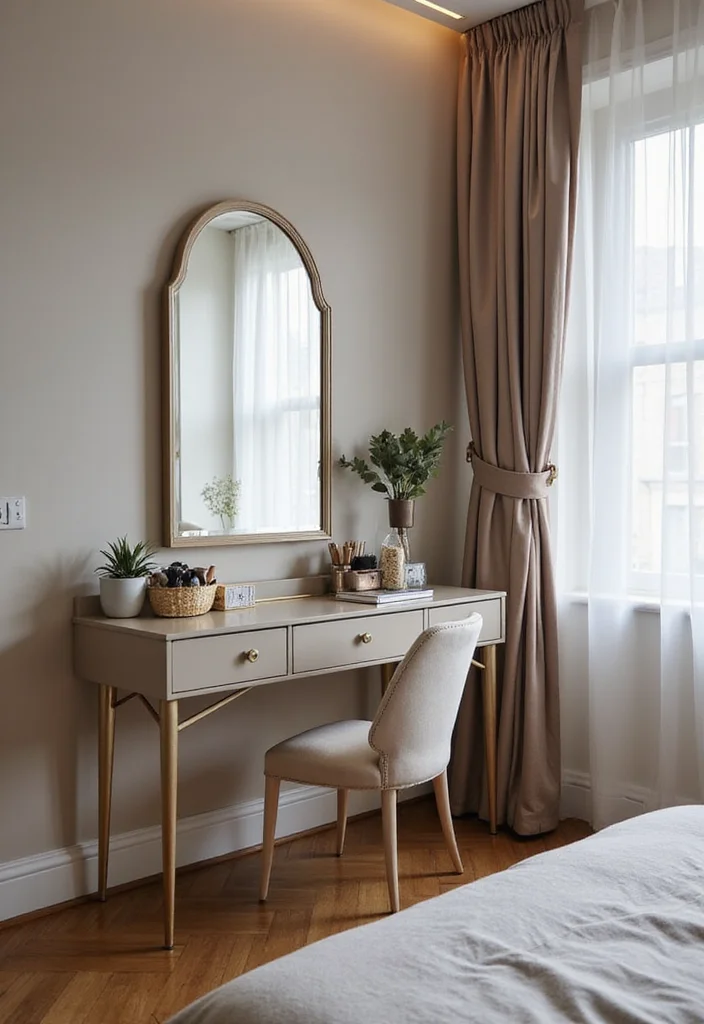 12 Bedroom Corner Ideas for Useful Cozy Functional Spots 12. Elegant Dressing Area