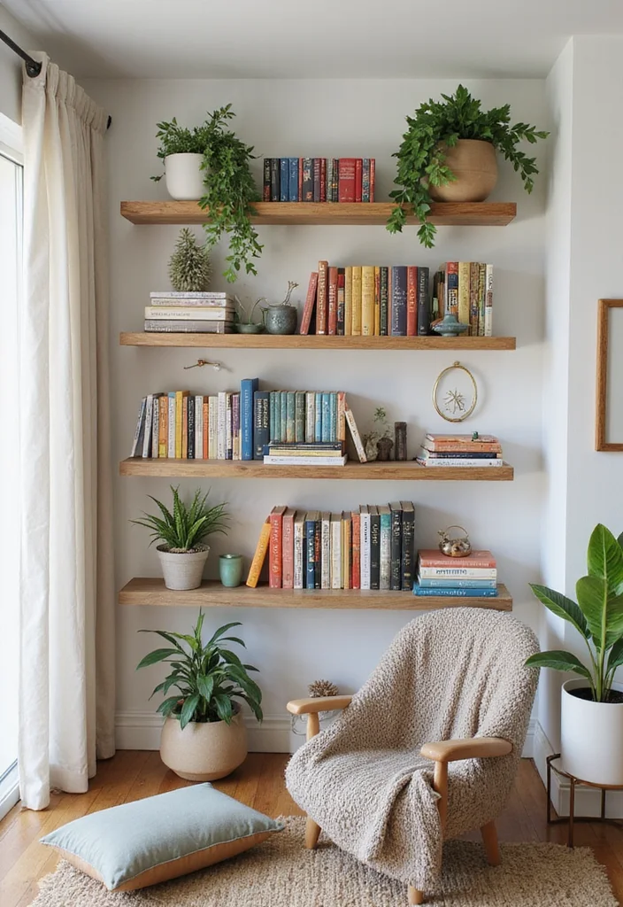 12 Bedroom Corner Ideas for Useful Cozy Functional Spots 3. Charming Display Shelves