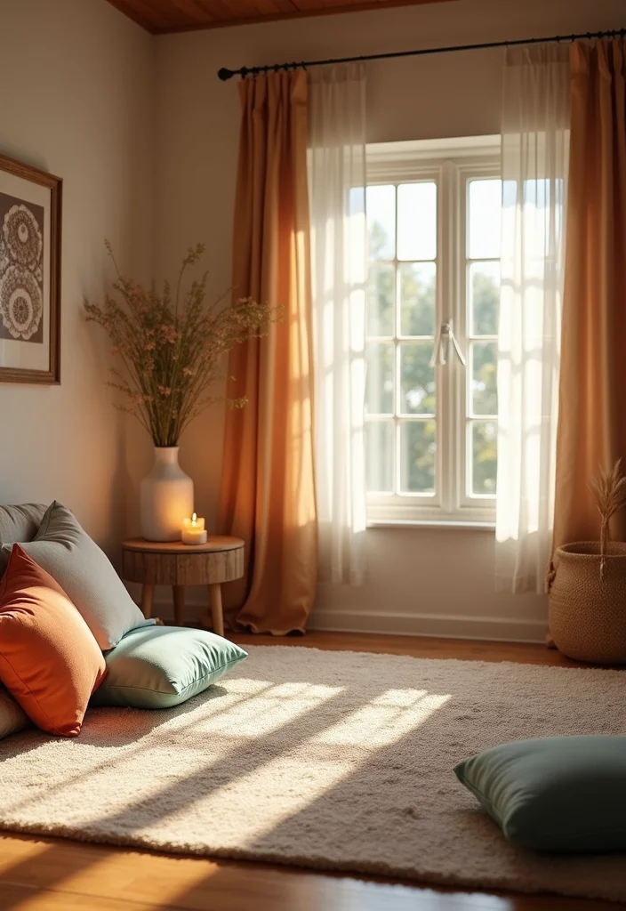 12 Bedroom Corner Ideas for Useful Cozy Functional Spots 4. Serene Meditation Spot