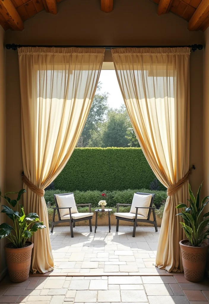 12 Cheap Backyard Patio Ideas for Stylish Low Cost Upgrades 122 12 Cheap Backyard Patio Ideas for Stylish Low Cost Upgrades 12. Budget Friendly Outdoor Curtains