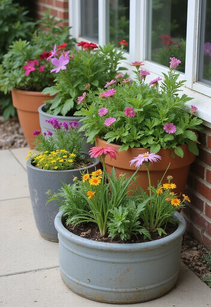 12 Cheap Backyard Patio Ideas for Stylish Low Cost Upgrades 12 12 Cheap Backyard Patio Ideas for Stylish Low Cost Upgrades 2. Upcycled Planters