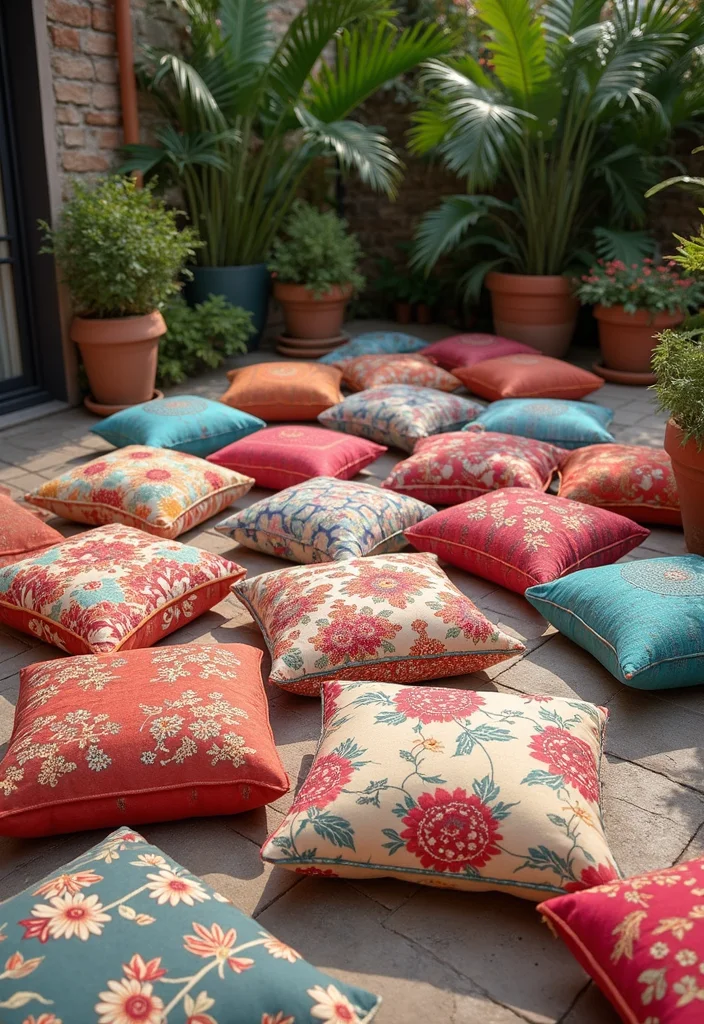 12 Cheap Backyard Patio Ideas for Stylish Low Cost Upgrades 23 12 Cheap Backyard Patio Ideas for Stylish Low Cost Upgrades 3. Cozy Floor Cushions