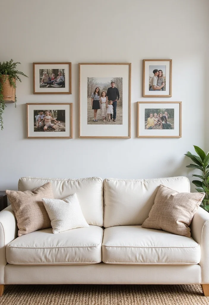 12 Cream Couch Living Room Ideas for Warm Cozy Inviting Style 10. Personal Touches with Decor