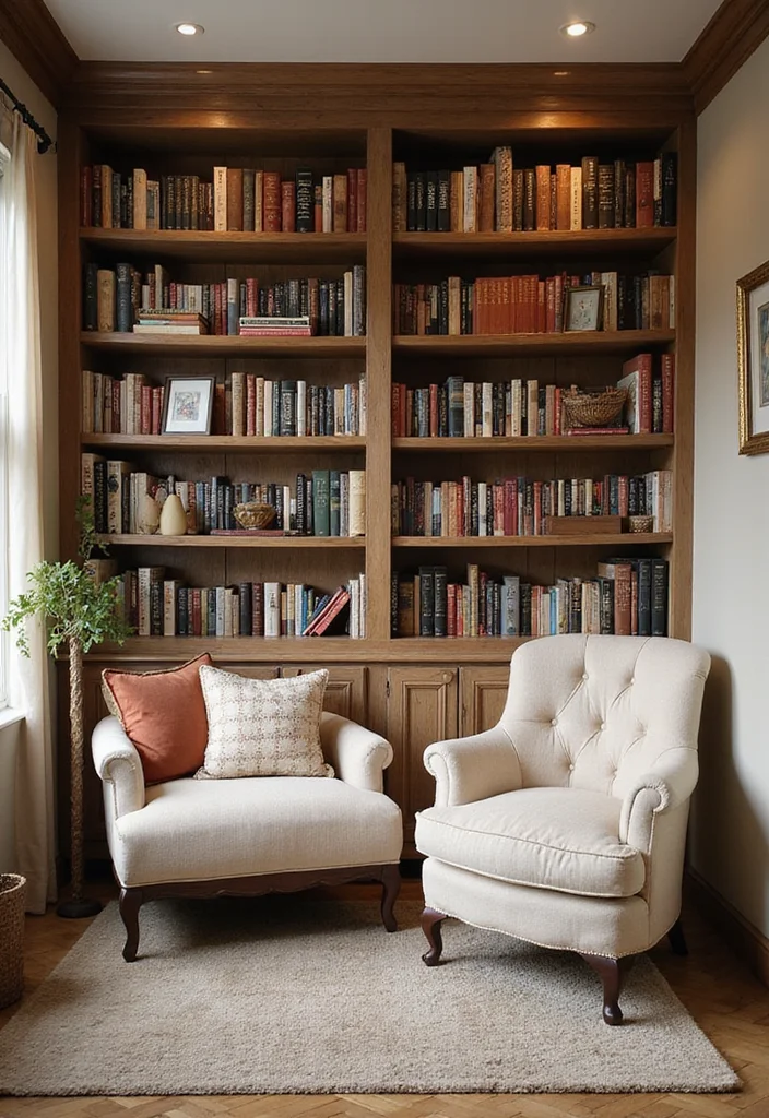12 Cream Couch Living Room Ideas for Warm Cozy Inviting Style 12. Cozy Reading Nook