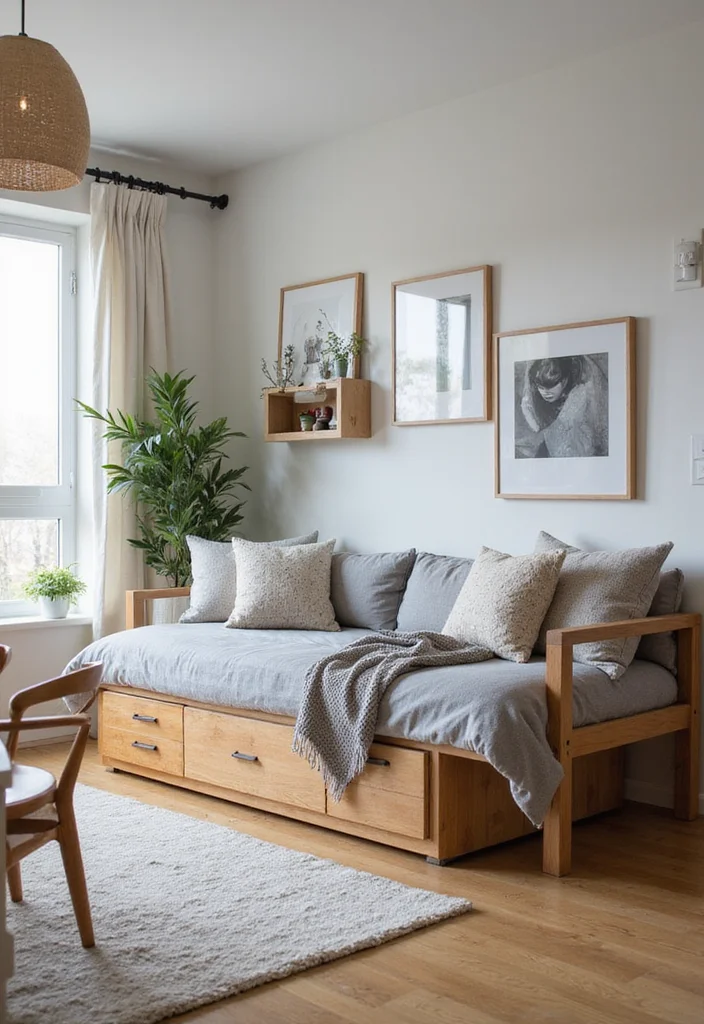 12 Daybed Living Room Ideas for Flexible Seating and Relaxation 111 12 Daybed Living Room Ideas for Flexible Seating and Relaxation 11. Smart Storage Solutions