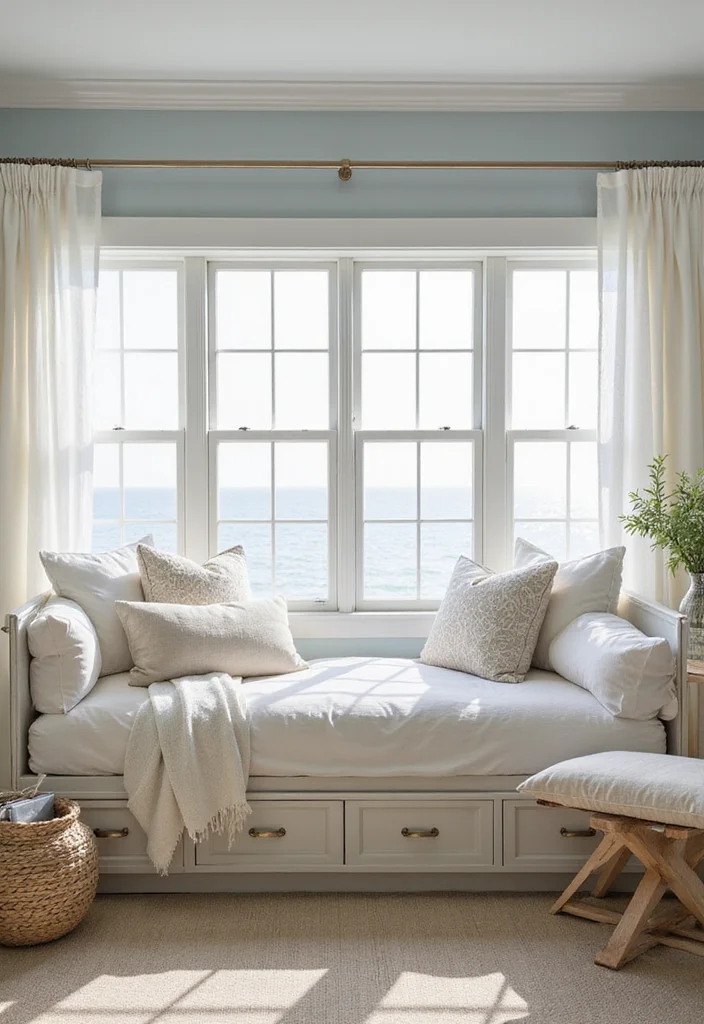 12 Daybed Living Room Ideas for Flexible Seating and Relaxation 23 12 Daybed Living Room Ideas for Flexible Seating and Relaxation 3. Coastal Escape