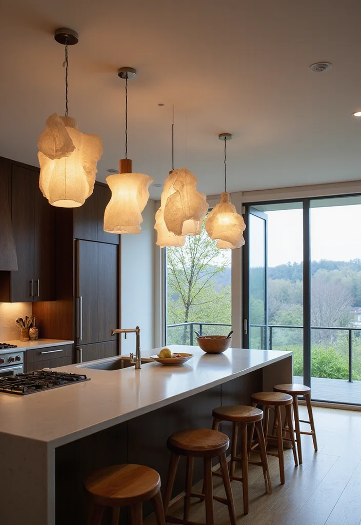 12 Kitchen Island Pendant Lighting Ideas for Bright Modern Ambience 100 12 Kitchen Island Pendant Lighting Ideas for Bright Modern Ambience 10. Sculptural Lighting Designs