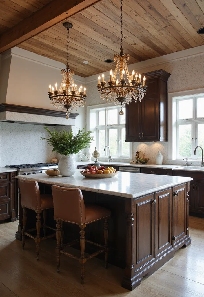 12 Kitchen Island Pendant Lighting Ideas for Bright Modern Ambience 56 12 Kitchen Island Pendant Lighting Ideas for Bright Modern Ambience 6. Vintage Inspired Chandelier Pendants