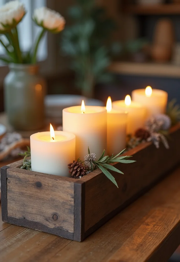 12 Kitchen Table Centerpiece Ideas for Simple Stylish Decor 10. Reclaimed Wood Centerpiece Box