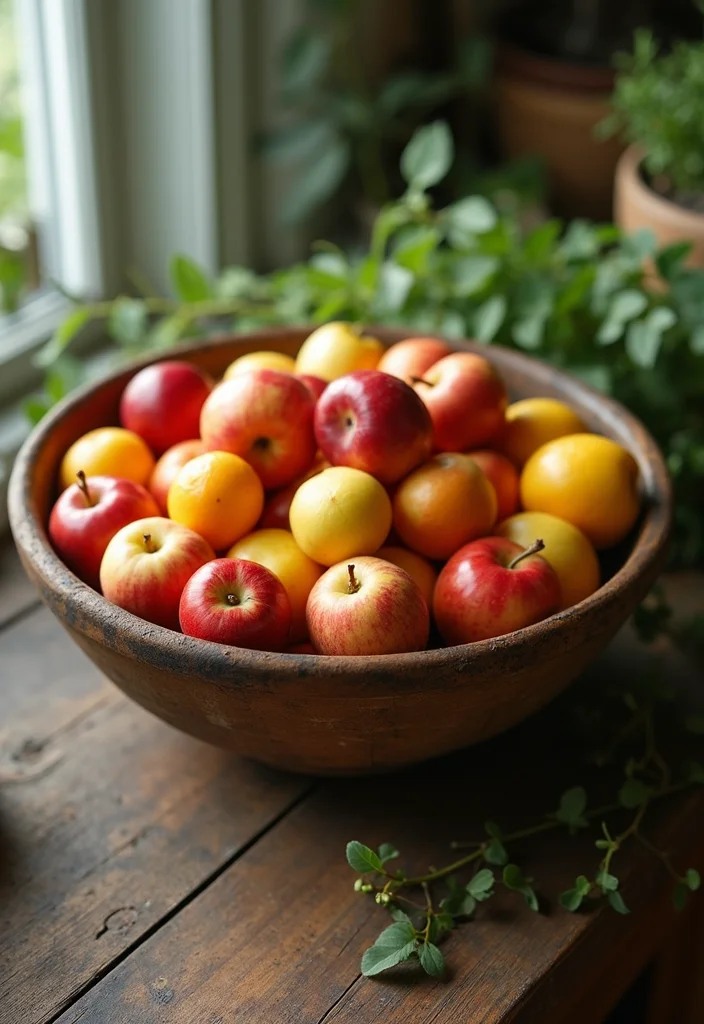 12 Kitchen Table Centerpiece Ideas for Simple Stylish Decor 7. Seasonal Fruit Bowl