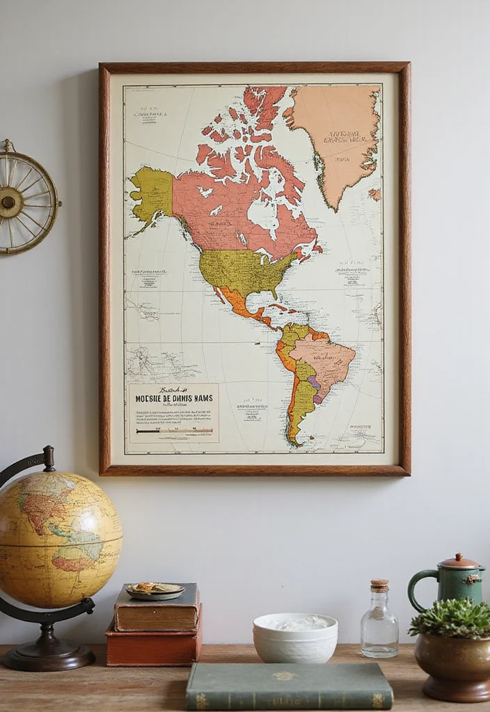 12 Kitchen Wall Art Ideas for Personality Style and Color 10. Culinary Maps for Food Lovers