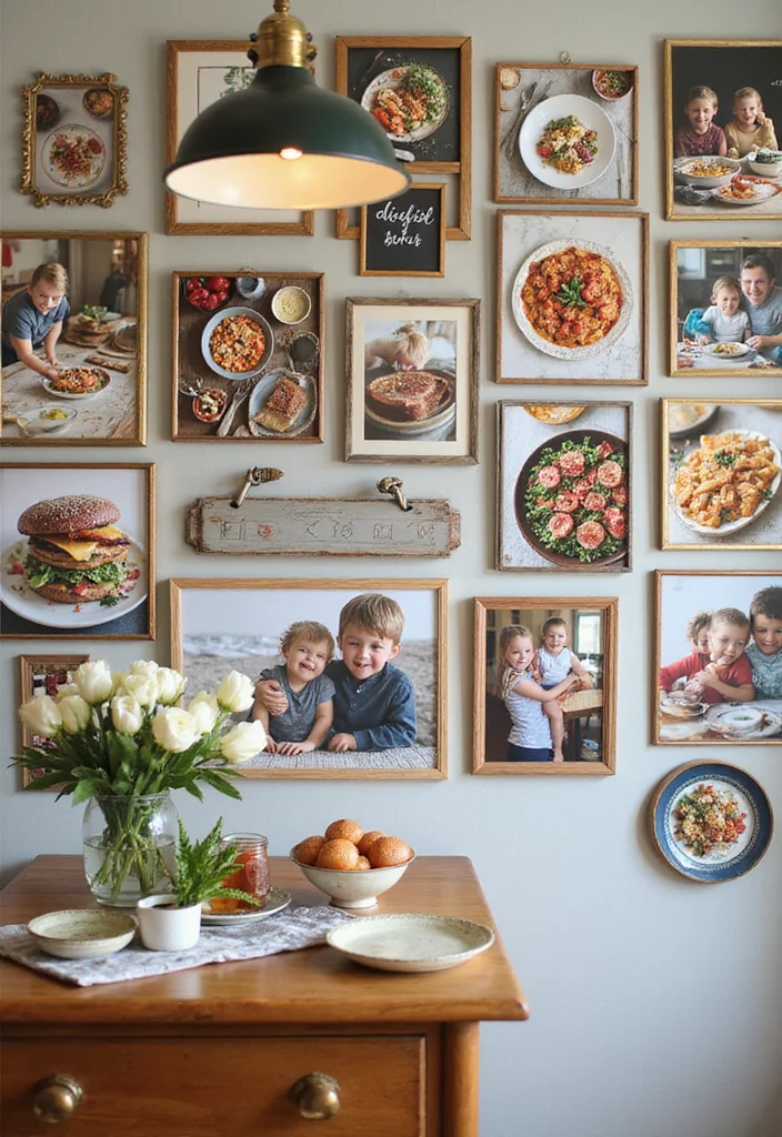 12 Kitchen Wall Art Ideas for Personality Style and Color 11. Personalized Photo Collages