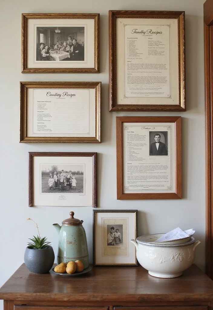 12 Kitchen Wall Art Ideas for Personality Style and Color 7. Family Recipe Wall Art