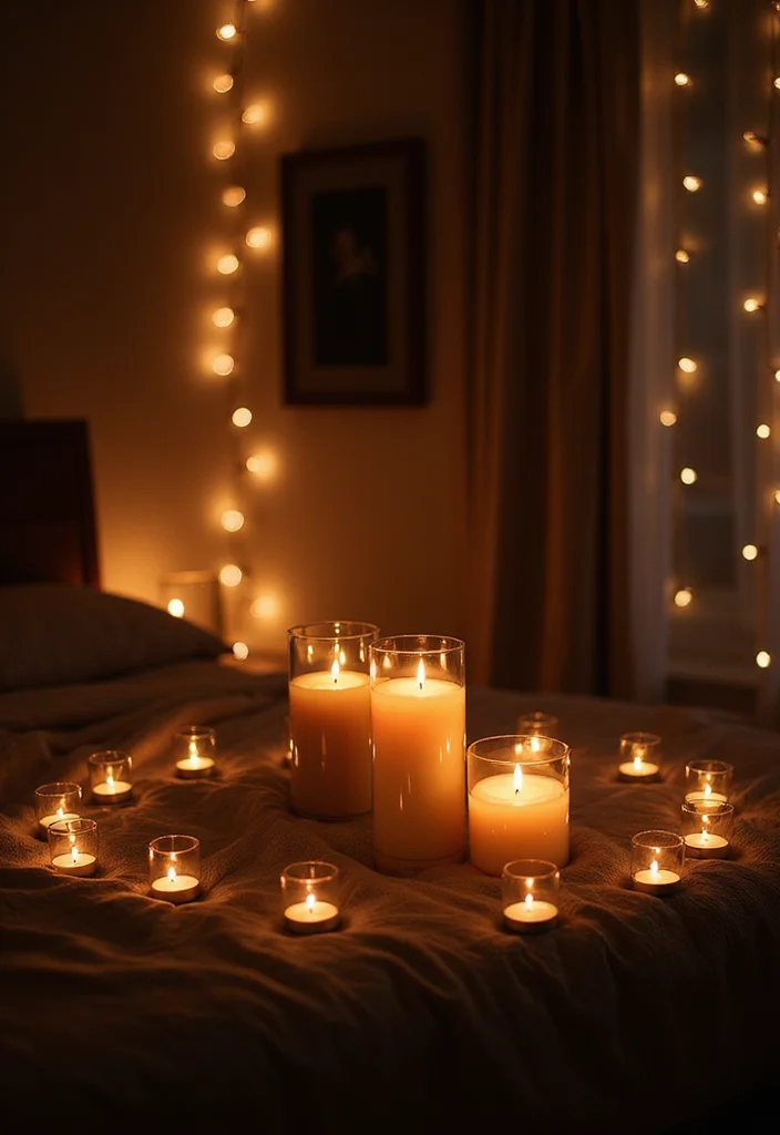 12 LED Lights Bedroom Ideas for a Modern Glowing Atmosphere 100 12 LED Lights Bedroom Ideas for a Modern Glowing Atmosphere 10. LED Candle Lights for Romantic Vibes