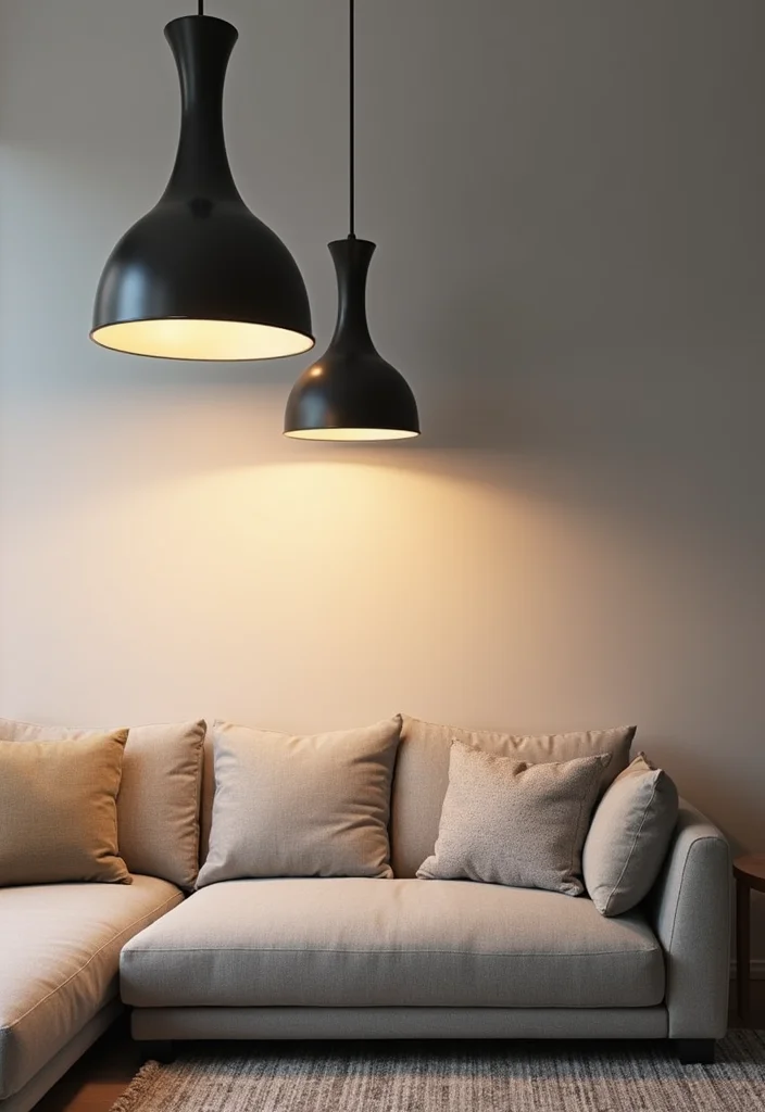 12 Light Grey Couch Living Room Ideas for Soft Calm Neutrals 100 12 Light Grey Couch Living Room Ideas for Soft Calm Neutrals 10. Statement Lighting