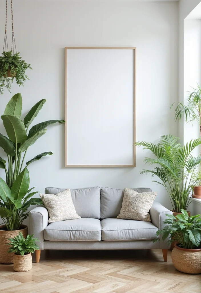 12 Light Grey Couch Living Room Ideas for Soft Calm Neutrals 111 12 Light Grey Couch Living Room Ideas for Soft Calm Neutrals 11. Indoor Plants for Freshness