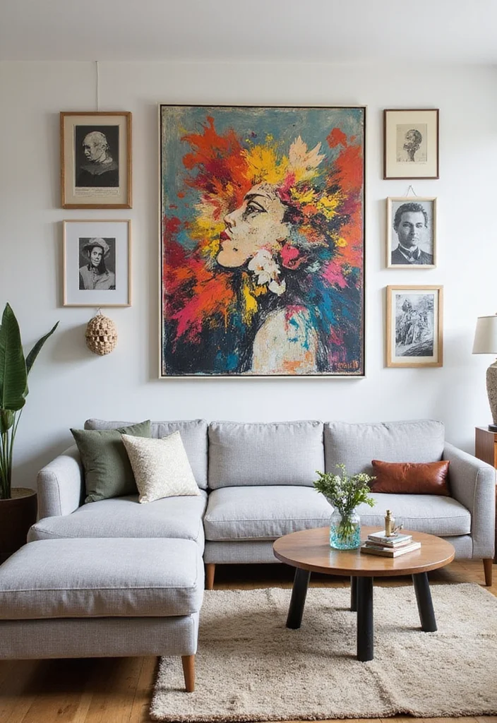 12 Light Grey Couch Living Room Ideas for Soft Calm Neutrals 34 12 Light Grey Couch Living Room Ideas for Soft Calm Neutrals 4. Bold Art Pieces