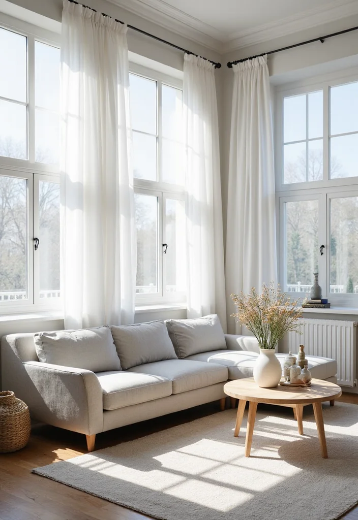 12 Light Grey Couch Living Room Ideas for Soft Calm Neutrals 45 12 Light Grey Couch Living Room Ideas for Soft Calm Neutrals 5. Natural Light and Minimalist Decor