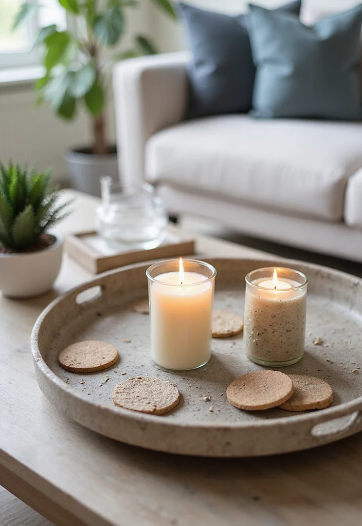 12 Living Room Coffee Table Decor Ideas for Simple Stylish Touches 10. Stylish Trays
