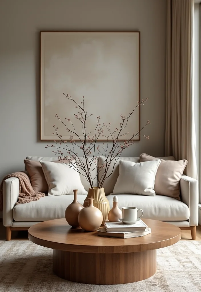 12 Living Room Coffee Table Decor Ideas for Simple Stylish Touches 11. Artistic Arrangements