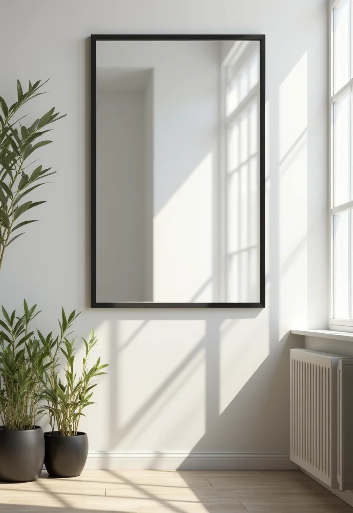 12 Living Room Mirror Ideas for Light Space and Modern Style 23 12 Living Room Mirror Ideas for Light Space and Modern Style 3. Minimalist Framed Mirrors