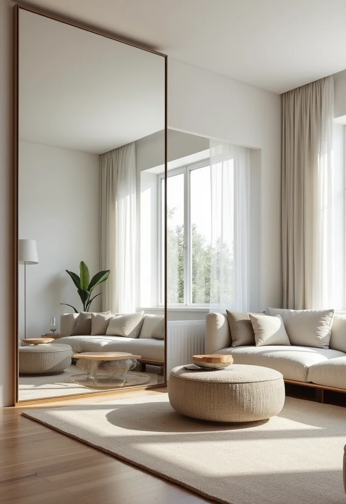 12 Living Room Mirror Ideas for Light Space and Modern Style 45 12 Living Room Mirror Ideas for Light Space and Modern Style 5. Floor to Ceiling Mirrors