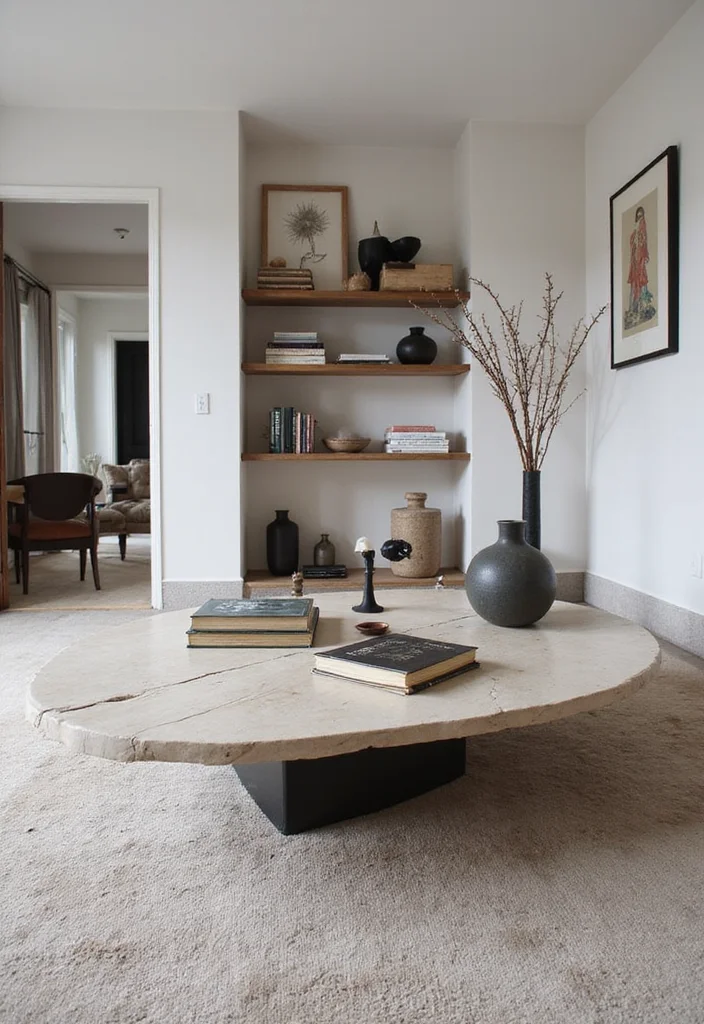 12 No Couch Living Room Ideas for Minimal Open Stylish Layouts 122 12 No Couch Living Room Ideas for Minimal Open Stylish Layouts 12. Statement Coffee Tables