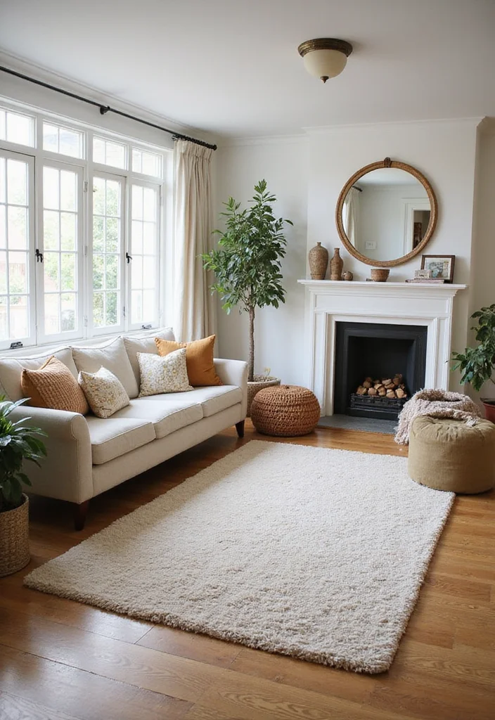 12 No Couch Living Room Ideas for Minimal Open Stylish Layouts 45 12 No Couch Living Room Ideas for Minimal Open Stylish Layouts 5. Open Floor Plan with Area Rugs