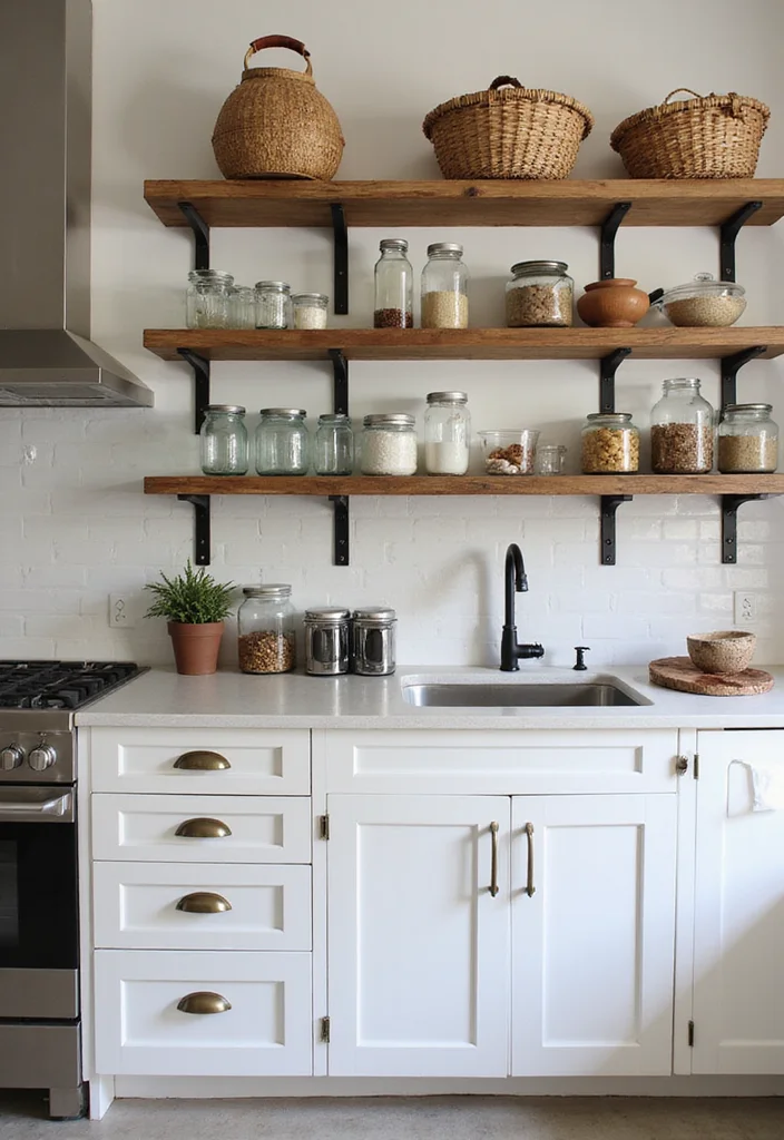 12 Open Kitchen Cabinets Ideas for Airy Accessible Everyday Style 23 12 Open Kitchen Cabinets Ideas for Airy Accessible Everyday Style 3. Mix and Match Materials