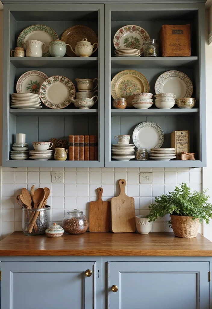 12 Open Kitchen Cabinets Ideas for Airy Accessible Everyday Style 67 12 Open Kitchen Cabinets Ideas for Airy Accessible Everyday Style 7. Vintage Finds for Unique Charm