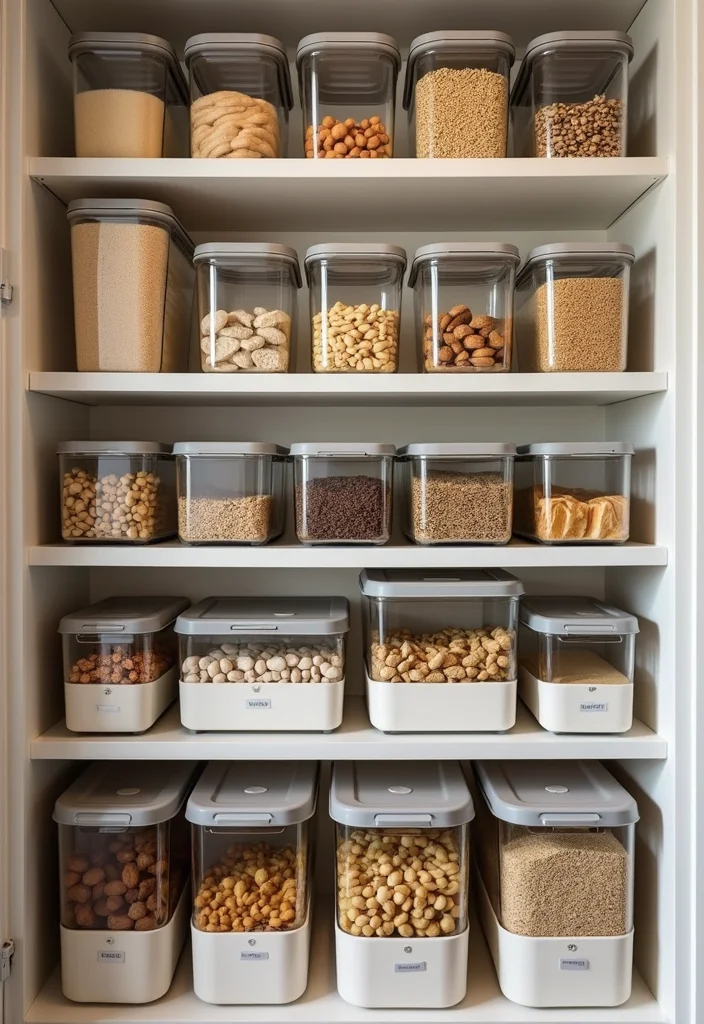 12 Pantry Ideas for Small Kitchen for Better Space and Easy Access 23 12 Pantry Ideas for Small Kitchen for Better Space and Easy Access 3. Clear Storage Bins for Grouping