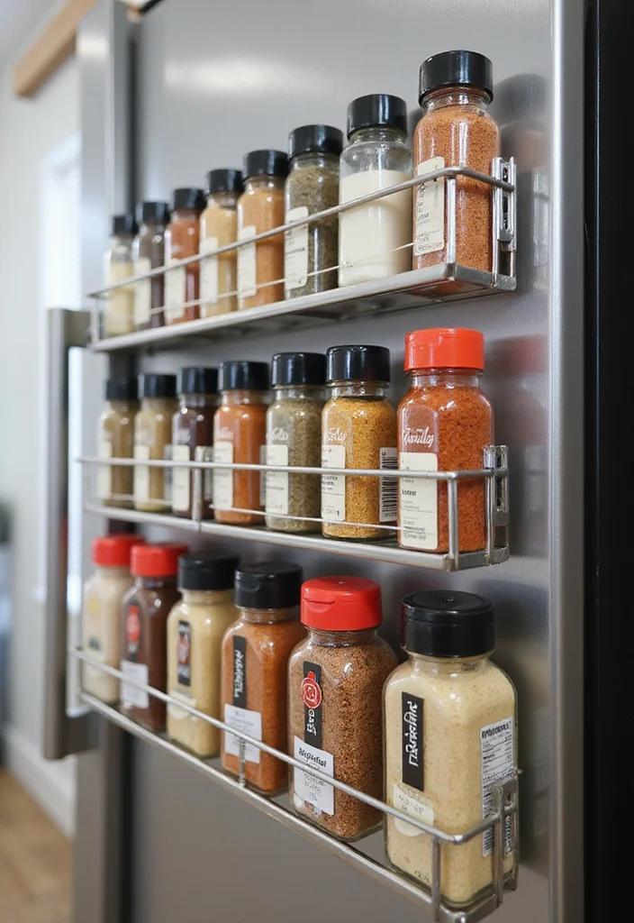 12 Pantry Ideas for Small Kitchen for Better Space and Easy Access 34 12 Pantry Ideas for Small Kitchen for Better Space and Easy Access 4. Magnetic Spice Rack
