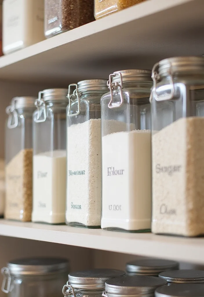 12 Pantry Ideas for Small Kitchen for Better Space and Easy Access 67 12 Pantry Ideas for Small Kitchen for Better Space and Easy Access 7. Slim Canisters for Dry Goods