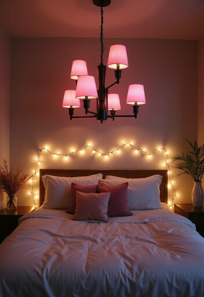 12 Pink and Black Bedroom Ideas for Bold Playful Stylish Contrast 5. Creative Lighting Fixtures