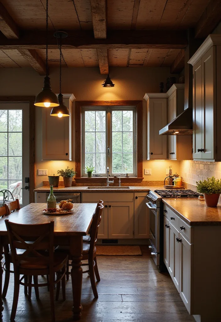 12 Rustic Small Kitchen Ideas for Warm Functional Cottage Charm 111 12 Rustic Small Kitchen Ideas for Warm Functional Cottage Charm 11. Layered Lighting