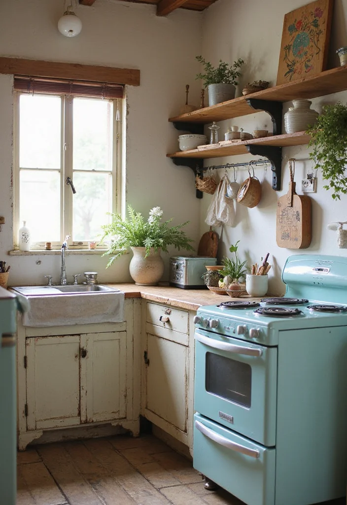 12 Rustic Small Kitchen Ideas for Warm Functional Cottage Charm 45 12 Rustic Small Kitchen Ideas for Warm Functional Cottage Charm 5. Vintage Appliances